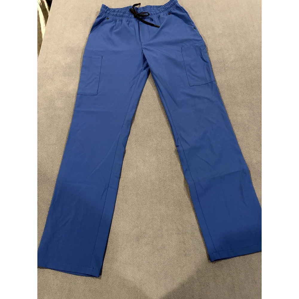 Jaanuu Cargo‎ Scrub Pants Mens XS Blue Stretch Drawstring Waist Pockets Workwear